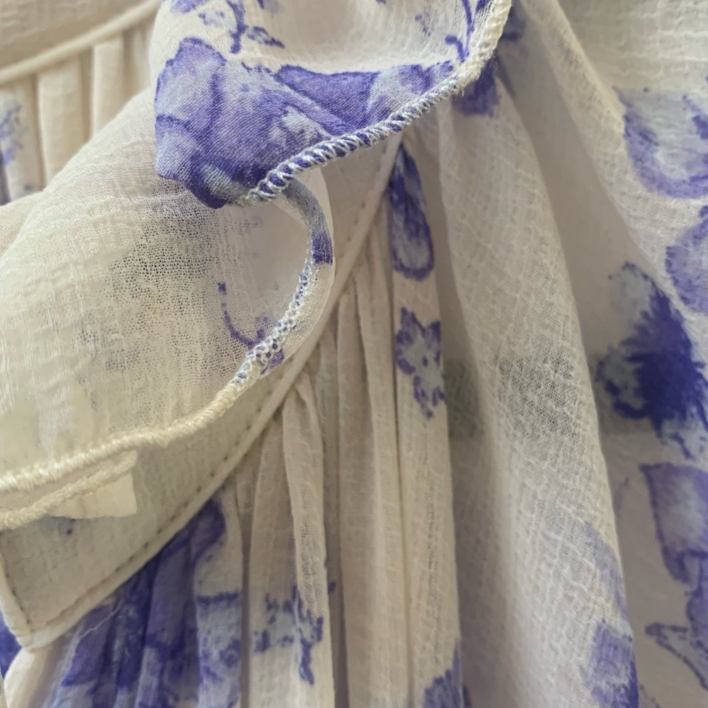 Free People Maxi Dress Ivory/Purple/Blue - Picture 7 of 12